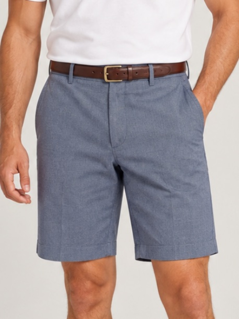 New! Brooks Brothers Men’s Blue Cotton Flat Front Shorts W36 34846
